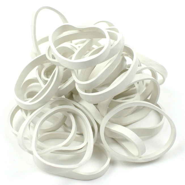 High Elasticity White Rubber Band